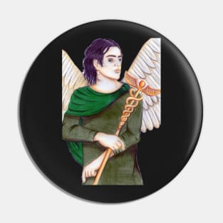 Archangel Raphael the Healer- Dark Grey Pin