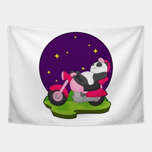 Panda Motorcycle Tapestry