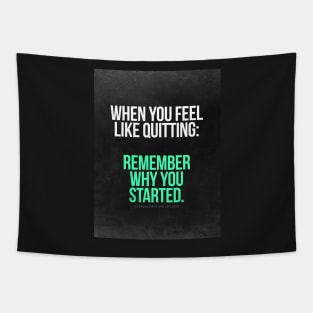 Remember Why You Started. Tapestry