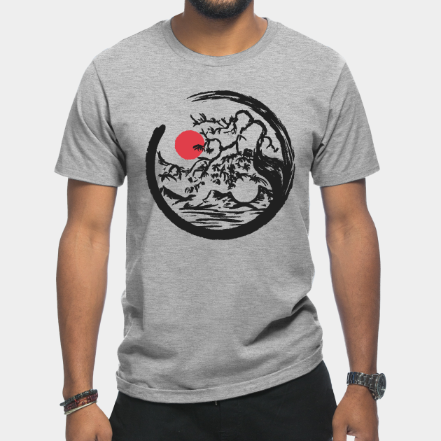 Discover Japanese Yin Yang Nature Sunset - Japanese Sunset - T-Shirt