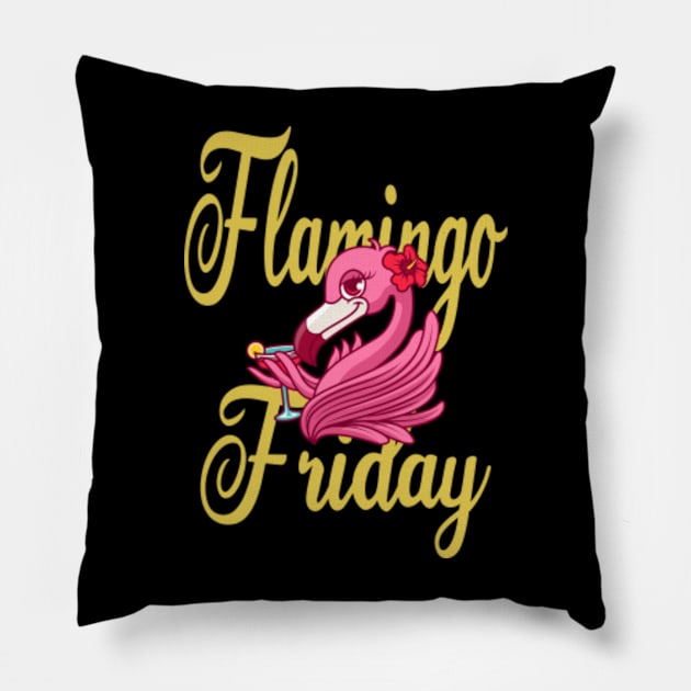 Flamingo Friday Pillow by FromBerlinGift