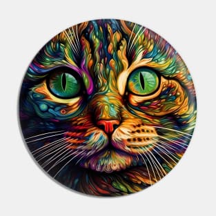 Close-up of a cat's head. Illustration in abstract style. Pin