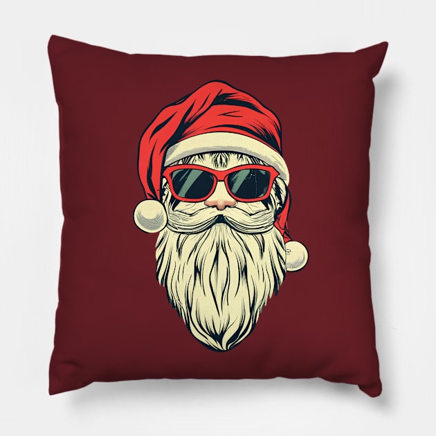 santa claus with glasses Pillow by Aldrvnd