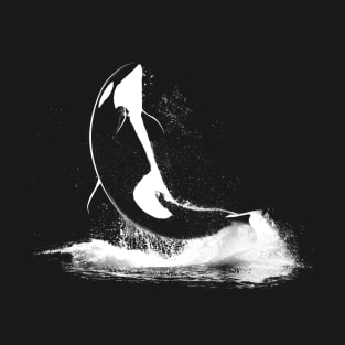 Orca Kicker in Black and White T-Shirt