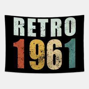 60th Birthday Gifts Year Old - Retro 1961 T-Shirt Tapestry