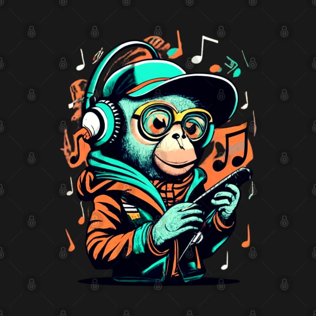 Monkey Music Colourful Musicians Animal Theme Animal Jungle Art Monkey by click2print