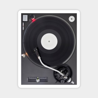 DJ Turntable, Playing Vinyl Record Photo Magnet