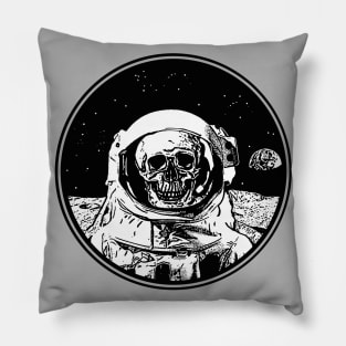 Skeleton Astronaut ∆∆∆ Outer Space Horror Artwork Pillow