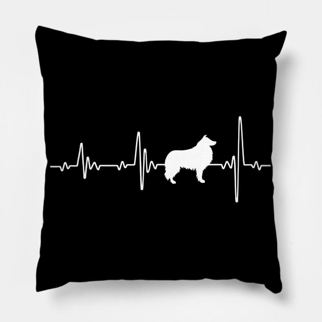 Rough Collie dog love heartbeats Pillow by CreativeShirt