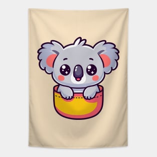 Baby Koala in Pocket Cute Kawaii Peeking Animal Lover Tapestry