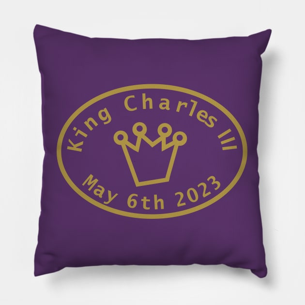 King Charles III May 6th 2023 Coronation Small Pillow by ellenhenryart