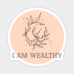 Affirmation Collection - I Am Wealthy (Orange) Magnet