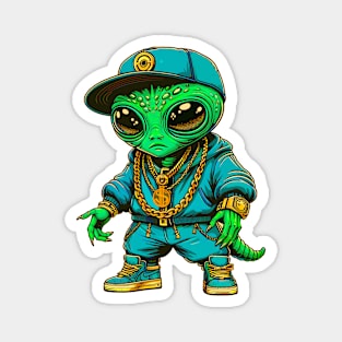 Alien Humanoid Hip Hop Thug Life Style Magnet