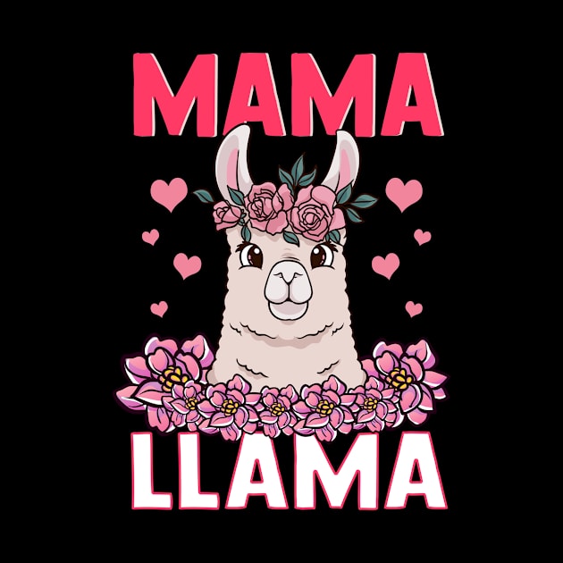 Mama Llama Mom Motherhood Floral Hearts Mothers Day by Alinutzi