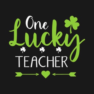 One Lucky Teacher St Patricks Day Shamrock Kindergarten T-Shirt