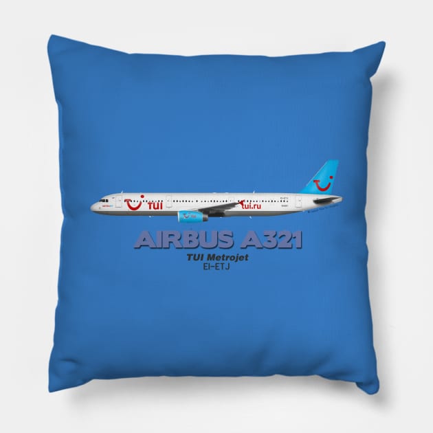 Airbus A321 - TUI Metrojet Pillow by TheArtofFlying