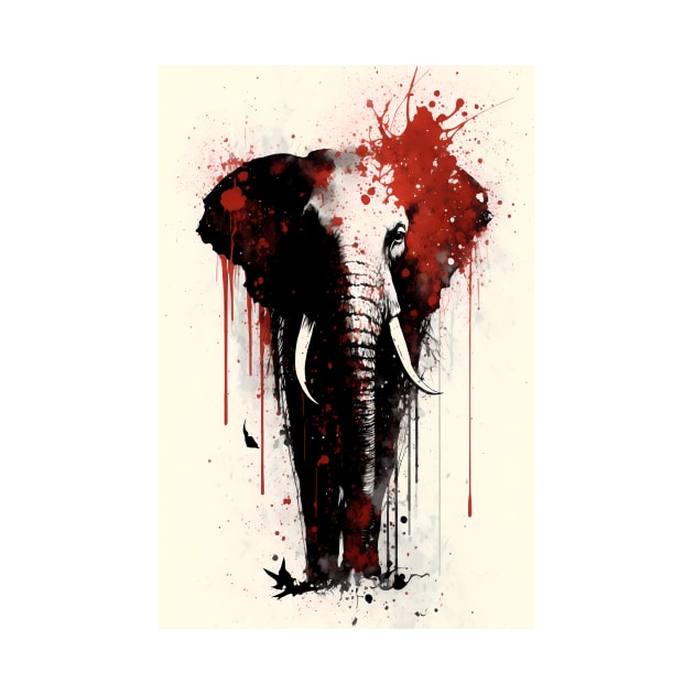 Ink Painting of An African Elephant by TortillaChief