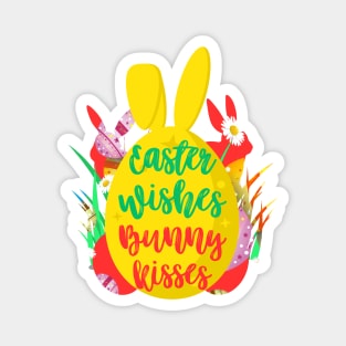 Easter Bunny Egg Design with Easter Wishes Message Magnet