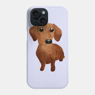 Watercolor cute dachshund puppy Phone Case