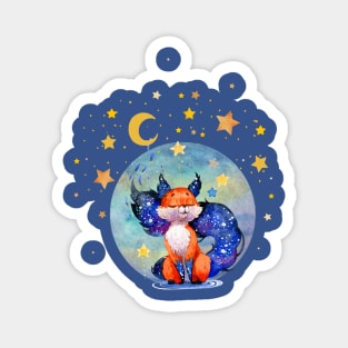 Galaxy Moon Dream Fox Magnet