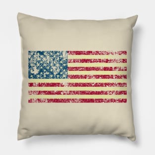 Distressed American Flag Patriotic T-Shirt Pillow