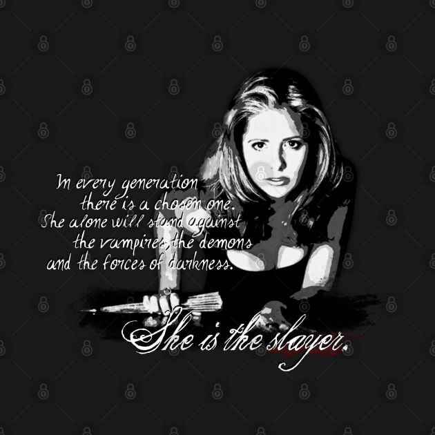 Buffy The Vampire Slayer BW by CursedRose