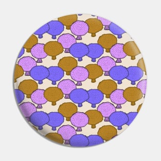 Puff balls Mushroom Surface pattern in golden brown, purple and pink Pin