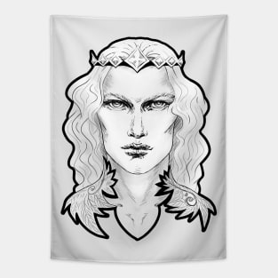 Fairy King in Black & White Tapestry