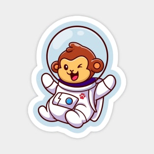 Cute Monkey Astronaut Floating Cartoon Magnet