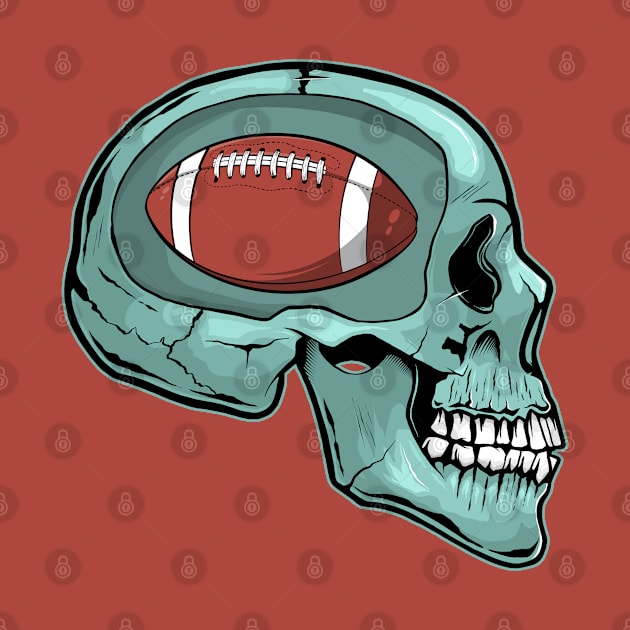 American Football Player Skull for Fantasy Football Fans by Acroxth