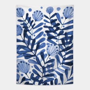 Flowers and foliage - blue Tapestry