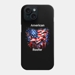 Colorful American Flag t-shirt, roofer Phone Case