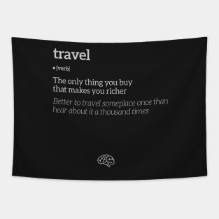 Travel Definition (White Text) Tapestry