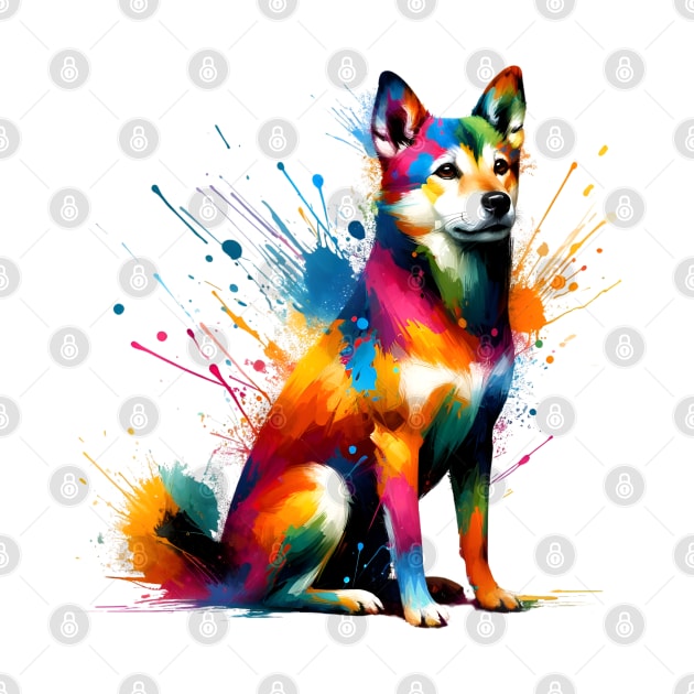 Taiwan Dog in Vivid Abstract Splash Art Style by ArtRUs