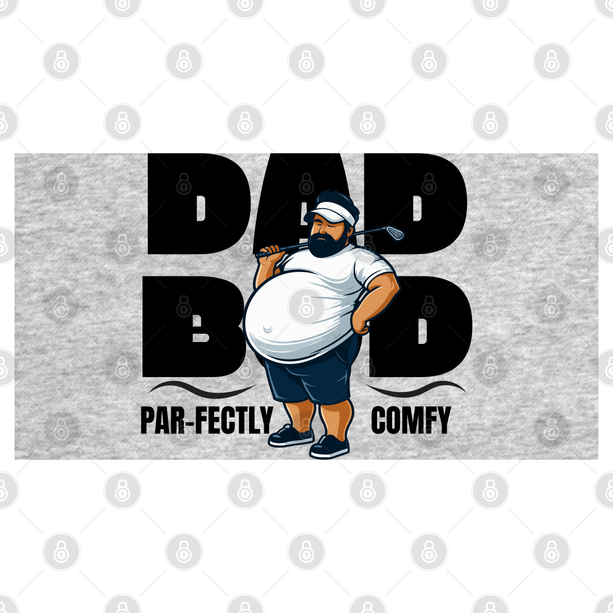 Funny Cartoon Dad Bod Parfectly Comfy Golf Joke T-shirt