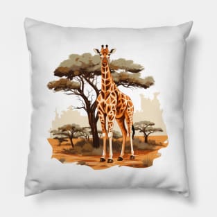 Watercolor Giraffe Pillow