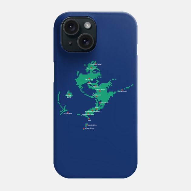 Pixelated Final Fantasy 10 World Map Phone Case by inotyler