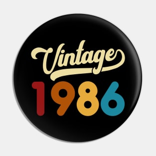 1986 Vintage Gift 34th Birthday Retro Style Pin