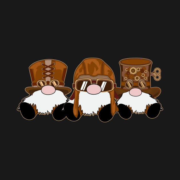 3 Steampunk Nordic Gnomes Gears by Kdeal12