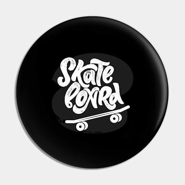 Skateboard logo with symbol of sport equipment on black background. Pin by linasemenova