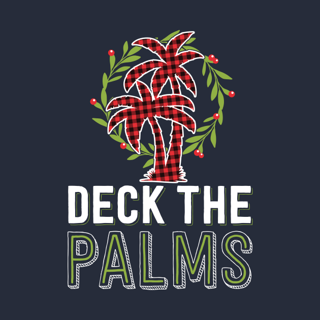 Deck The Palms Tropical Hawaiian Buffalo Plaid Christmas by 14thFloorApparel