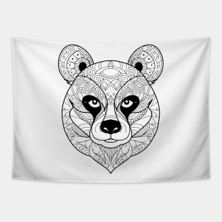 Abstract Panda Essence: Intricate Line Art Interpretation Tapestry