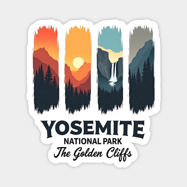 Yosemite – The Golden Cliffs Design Magnet by Designed By Marty