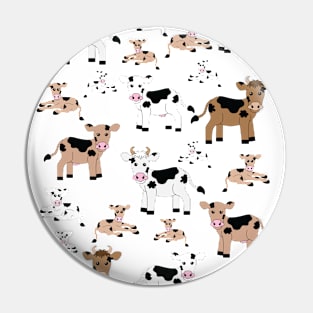 Brown and White Cows Pin