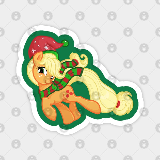 My Little Pony Christmas Applejack Magnet by SketchedCrow