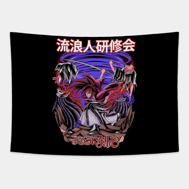 Samurai x Anime Fanart Tapestry by Planet of Tees