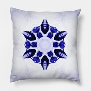 Blue Geode Marble Stone Flower Snowflake Pillow