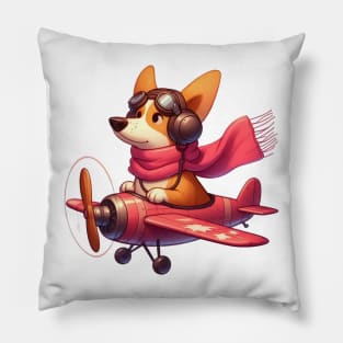Corgi Pilot Pillow