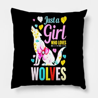 Just A Girl Who Loves Wolves Pillow