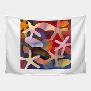 Sea Shells and Sea Stars Watercolor Painting Tapestry